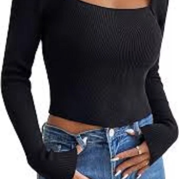 House of Harlow Ribbed Long Sleeve Top - Picture 1 of 4